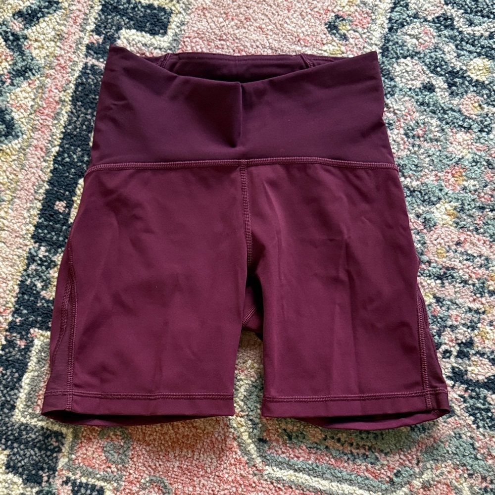 Lulu lemon  Burgundy High-Waisted Shorts